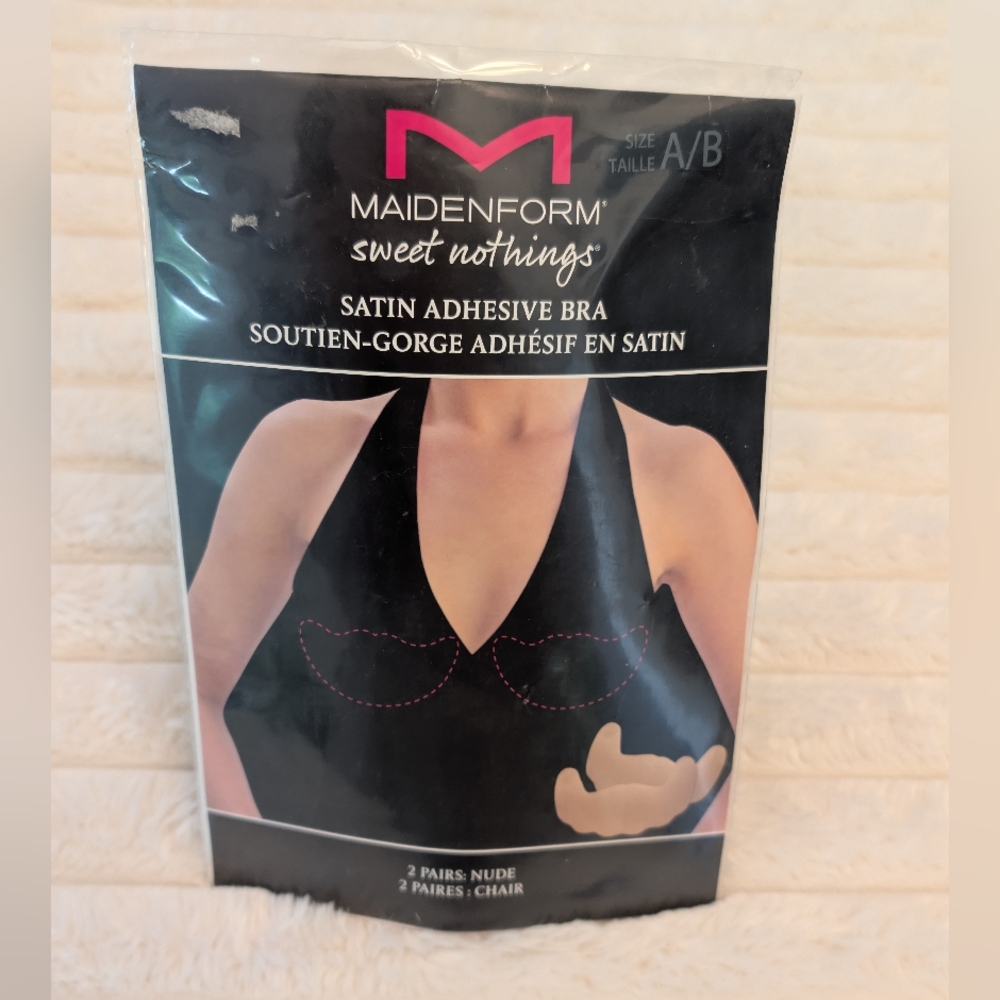 ✳️ FREE w/ Bundle - Maidenform Sweet Nothings Satin Adhesive Bra - Nude